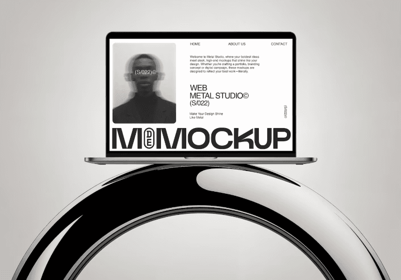 Mockup web design pe laptop