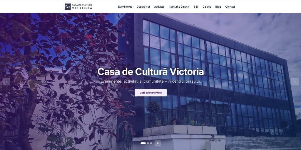 Previzualizare site Casa de Cultură Victoria